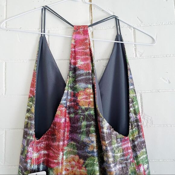 FREE PEOPLE Tangier Sequin Floral Mini Dress XS